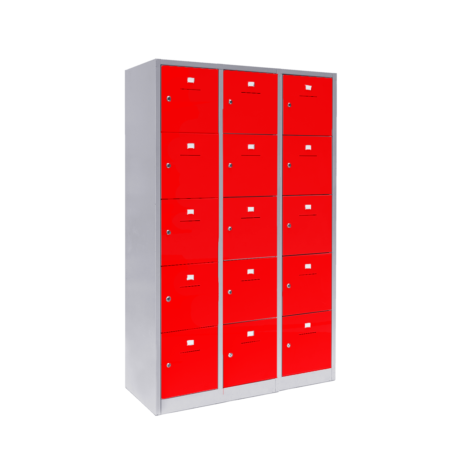 Locker cabinet 15 compartments red